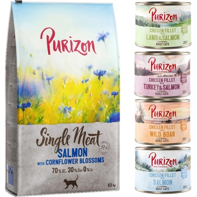 Purizon Single Meat losos s kvetmi nevädze 2 x 6,5 kg
