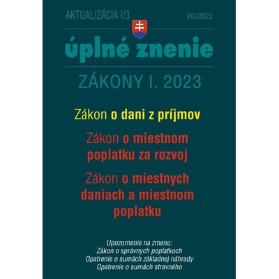 Aktualizácia I/3 - daňové a účtovné zákony - Poradca s.r.o.