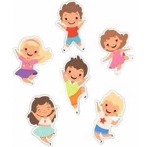 LearnHow Double-sided window decorations - Cheerful children 6pcs