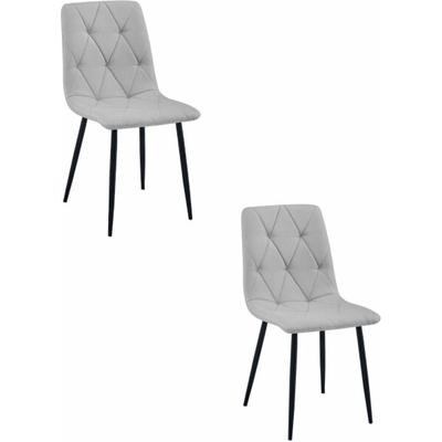 Leobert Libra světle šedá látka / černé nohy 2 ks