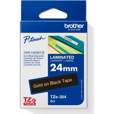 Páska BROTHER TZ354 Gold On Black Tape (24mm)