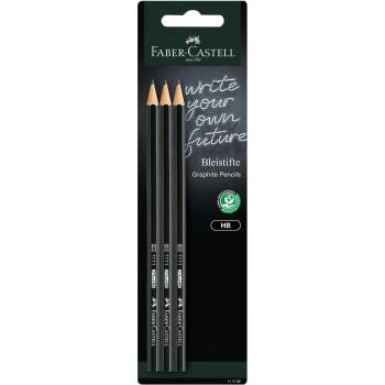 Faber-Castell Молив 1111, чернографитен, HB, 3 броя в блисте (1015100439)