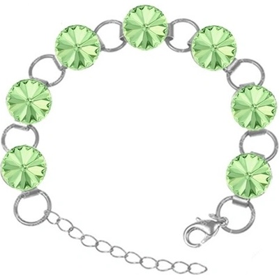 For You strieborný náramok Swarovski elements rivoli zelený CHRYSOLITE Nar-riv-10-99