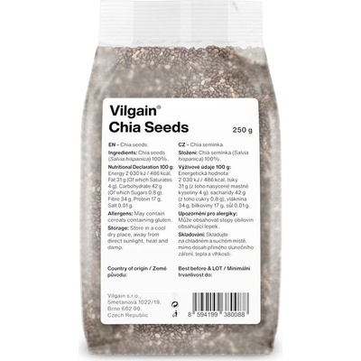 Vilgain Chia Seeds 250 g – Zbozi.Blesk.cz