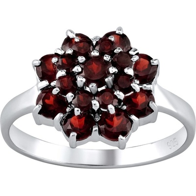 SILVEGO Stříbrný prsten s pravým přírodním Granátem FNJR0035G