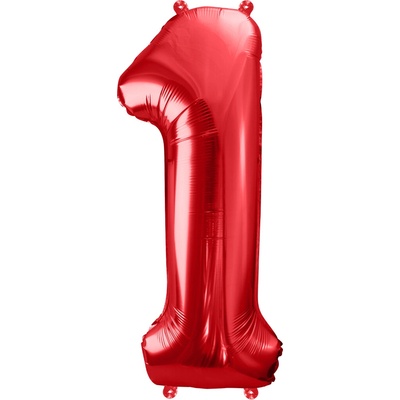 PartyDeco Fóliové číslo 1 červené 86 cm