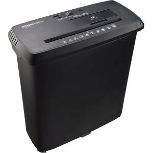 Amazon strip cut document shredder, 8 sheets, for A4 documents, CDs and credit cards, 13l collection container, black - S120-D (S120-D)