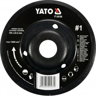 Yato Rotační rašple úhlová jemná 125 mm typ 1, YT-59168