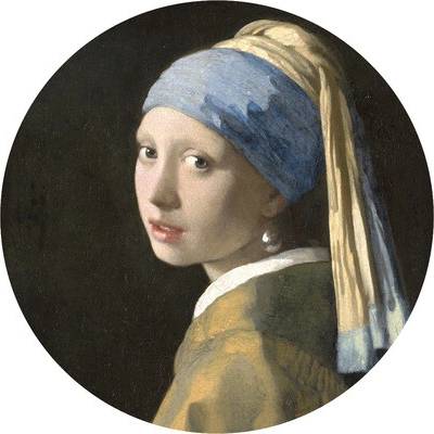 HRBC100041 Fototapeta vliesová Jan Vermeer Dievča s perlou Ø 142,5 cm