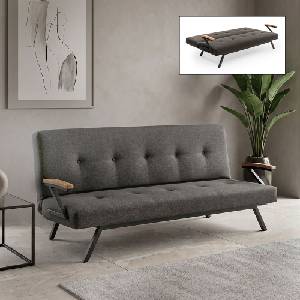 TopMebel Тапициран триместен диван - легло Zven TopMebel в антрацит цвят 180x64x78cm