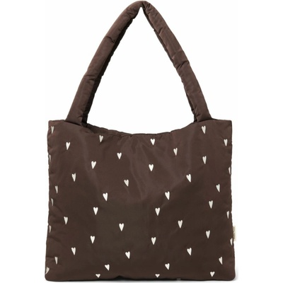 Studio Noos Taška Mom Bag Puffy Brown Hearts – Zboží Dáma