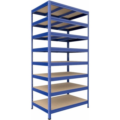 Biedrax Regál do pivnice 45 x 90 x 270 cm, modrý, 8 políc MDF, 300 kg na policu