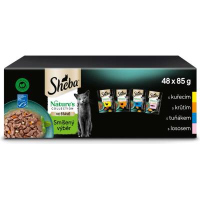 Sheba Nature's Collection kapsičky smíšený výběr ve šťávě pro dospělé kočky 48 × 85 g