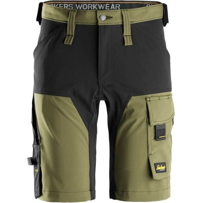 Snickers Workwear Kraťasy AllroundWork Full Stretch khaki zelená