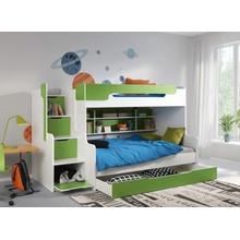 ArtBed Harry poschodová Biela / zelená