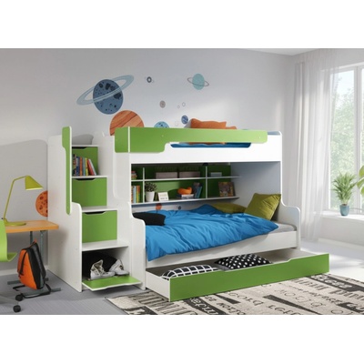 ArtBed Harry poschodová Biela / zelená