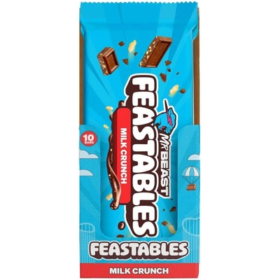Feastables MrBeast Crunch mléčná s pufovanou rýží 10 x 60 g