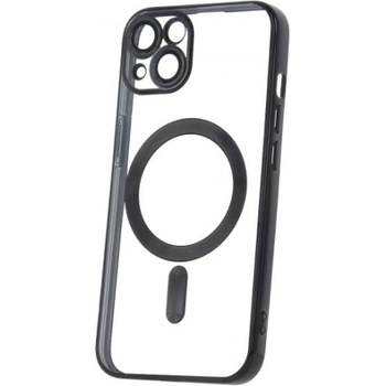 Mobi-Fon Силиконов кейс bSmart Chrome Magsafe с протектори за камерите, За iPhone 13 (6.1), Черен (IPH-13-001)