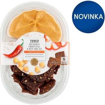 Tesco Cícerovo-sezamová nátierka s karí s ražnými plátkami 140 g