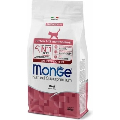 MONGE Natural Superpremium Kitten monoproteínové krmivo s hovädzím pre mačiatka 0,4 kg