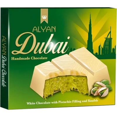 Alyan Dubajská biela čokoláda s pistáciovou náplňou a kunafou 100 g