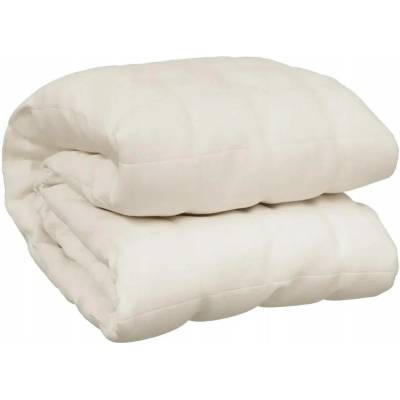 VidaXL Závažová deka krémová 10 kg látková 140x200