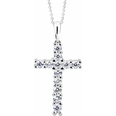 Cutie Jewellery Zlatý prívesok krížik so zirkónmi Z60100B