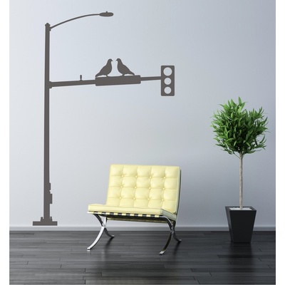 WALLVINIL Samolepky na zeď - Semafor s ptáčky Barva: Černá, rozměry: 100x66 cm