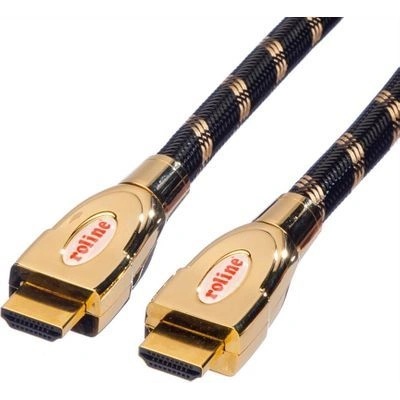 Roline HDMI кабел, Ultra HD, Ethernet, 3m, 18 Gbit/s, черен/златист (JAB-3027870)