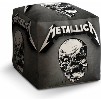 Sablio Taburet Cube METALLICA Lebka Šedá: 40x40x40 cm