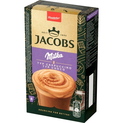 Jacobs Cappuccino s príchuťou Milka čokolády 8 x 15,8 g