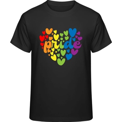 Premium Pride tričko Dúhové srdce čierna
