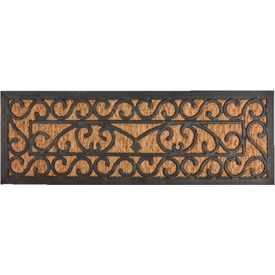 ESSCHERT DESIGN BEST FOR BOOTS s kokosovým vláknem černá s přírodní s ornamenty 75 x 25 cm