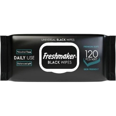 Freshmaker vlhčené obrúsky Black uzatvárateľné s klipom 120 ks