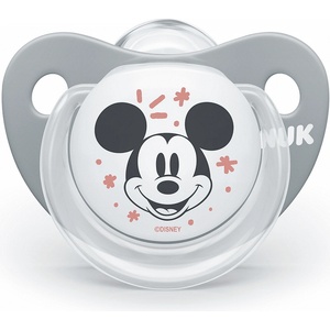 Nuk Силиконова залъгалка NUK - Mickey, 0-6 месeца, Сива (10730276-Сив)