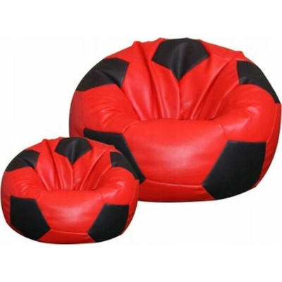 TopKing sedací vak lopta XXXL 100 cm + podnožník XL 35 cm červeno/čierny