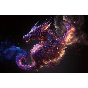DIMEX ART Флизелинов фототапет лилав дракон 375 x 250 см
