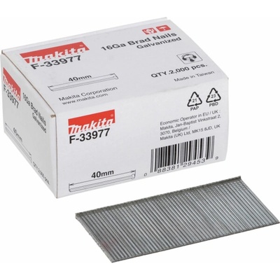 Makita NAILS (PIN) 16GA 40mm PRO DBN600 (2000KS)