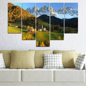 Vivid Home Картини пана Vivid Home от 5 части, Пейзаж, Канава, 110x65 см, 6-та Форма №0364