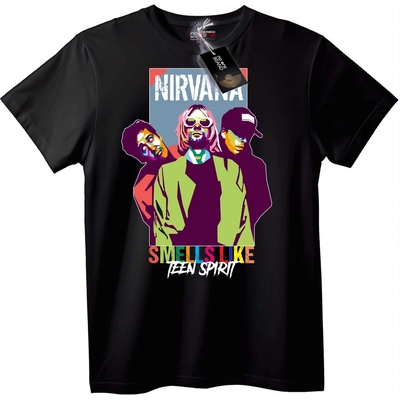 NOONEBRAND Тениска Nirvana Мирише като Тийнейджърски Дух - 6XL, White