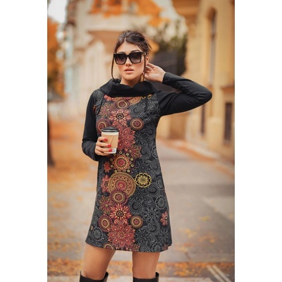 Himalife Tunika/šaty Lora černá s červenou – Zboží Mobilmania