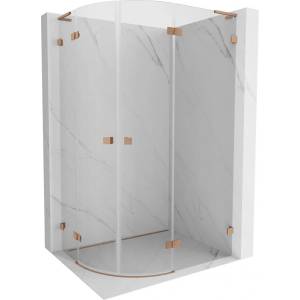 Mexen Lunar L полукръгла душ кабина, дясна 100 x 90 см, прозрачна, матирана мед - 833L-100P-090L-65-00 (833L-100P-090L-65-00)