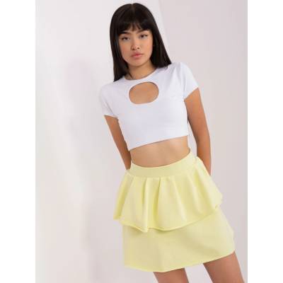 Volániková mini sukňa em-sd-hs-20-44.13 light yellow