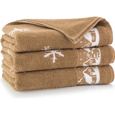 Darré Egyptská bavlna ručníky a osuška Zimní chaloupka hnědá 70 x 140 cm