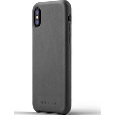 Mujjo Leather Case - кожен (естествена кожа) кейс за iPhone XS, iPhone X (сив)