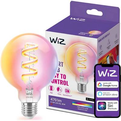 Philips WiZ Wi-Fi BLE G95 E27 6,3 W barevná žárovka, nastavitelná teplota, stmívatelná