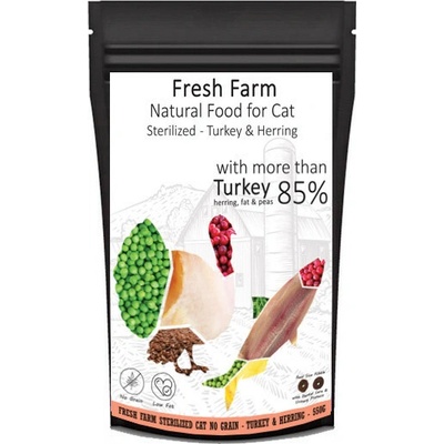 Fresh Farm No Grain Sterilized Cat Morka a sleď 550 g