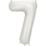 Party Deco Матиран Фолиев Балон Цифри Сребро 86 см - 7 (fb1s-7-018)