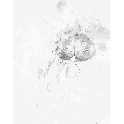 ZUTY Bodkovanie - ABSTRAKTNÁ RYBKA Rámovanie: bez rámu a bez vypnutia plátna, Rozmer: 40x50 cm