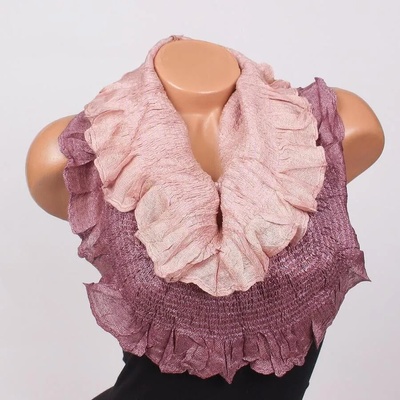 Двуцветен кръгъл дамски шал